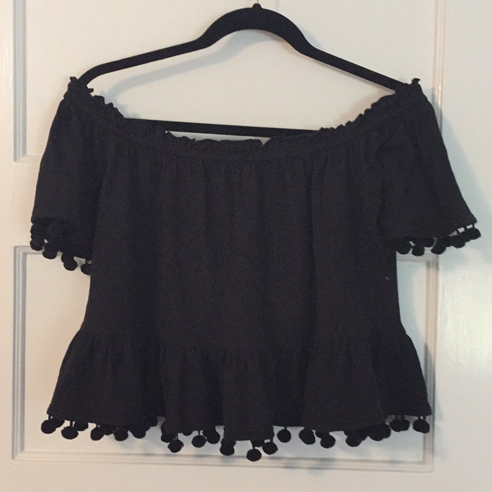Highline Collective off the shoulder Pom Pom top